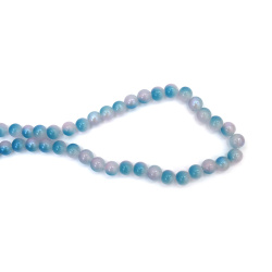 Ιριδίζουσες γυάλινες χάντρες 10 mm – ανάμεικτο ροζ & μπλε με μπλε απόχρωση, επικάλυψη AB, τρύπα 1 mm, κορδόνι ~85 τεμ. – ιδανικές για λαμπερά κοσμήματα & κομψές χειροποίητες δημιουργίες