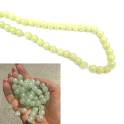 Photochromic Crackle Glass Beads 10 mm, Pale Green Turns Green in Sunlight, Hole 1 mm, ~85 pcs – For Jewelry & Crafts