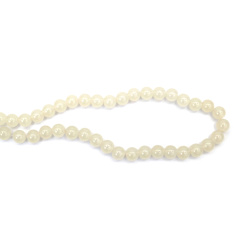 Elegant Imitation Jade Glass Beads 10 mm – Champagne, Hole 1 mm, Strand ~85 pcs – Perfect for Creating Luxurious Jewelry