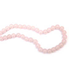 Delicate Imitation Jade Glass Beads 10 mm – Light Pink, Hole 1 mm, Strand ~85 pcs – Perfect for Creating Romantic Jewelry & Elegant Handmade Designs