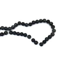Elegant Painted Glass Beads 10 mm – Black, Hole 1 mm, Strand ~85 pcs – Perfect for Creating Classic Jewelry & Sophisticated Handmade Designs