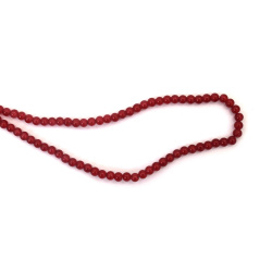 Vibrant Imitation Jade Glass Beads 4 mm – Red, Hole 1 mm, Strand ~195 pcs – Perfect for Creating Energetic Jewelry & Passionate Handmade Designs