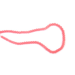 Delicate Imitation Jade Glass Beads 4 mm – Salmon, Hole 1 mm, Strand ~180 pcs – Perfect for Creating Elegant Jewelry & Graceful Handmade Designs