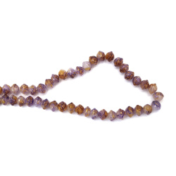 Glass Beads – 10x8 mm, Hole 1.5 mm, Painted Purple with Gold Accent, Strand ~95 pcs – Ideal for Jewelry Making, Beading & Craft Projects