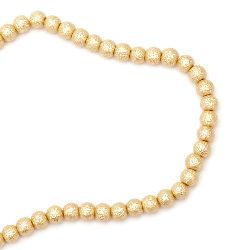 Glass round beads strands for jewelry making, rough 8~8.5x7.5~8mm hole 1.5mm light beige ~ 106 pieces