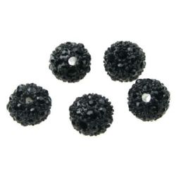 Stoc epuizat. Primeste notificare pe email cand produsul revine in stoc Perle metalice Shambhala cu cristale 12 mm gaură 2,5 mm negru