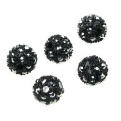 Stoc epuizat. Primeste notificare pe email cand produsul revine in stoc Margele Shambhala metal cu cristale negre de 12 mm