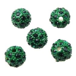 Stoc epuizat. Primeste notificare pe email cand produsul revine in stoc Margele metalică Shambhala cu cristale de 12 mm verde închis