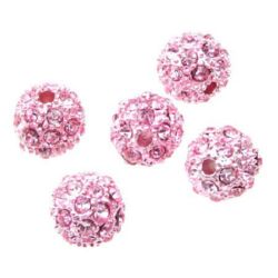 Stoc epuizat. Primeste notificare pe email cand produsul revine in stoc Margele metalic Shambhala cu cristale roz de 12 mm