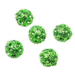 Stoc epuizat. Primeste notificare pe email cand produsul revine in stoc Margele metalice Shambhala cu cristale 10 mm gaură 1,7 mm verde