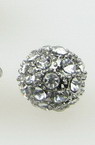 SHAMBALLA Metal Bead with Crystals for Handmade Jewelry Art, 10 mm, Hole: 1.7 mm, Silver