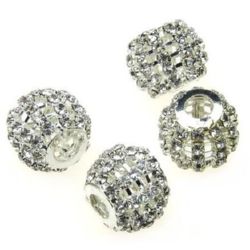 Dazzling Shambhala metal round bead with crystals for jewelry making 18x14 mm hole 6 mm
