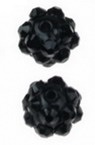 Shambhala bead polymer with crystals 8x10 mm hole 1 mm black