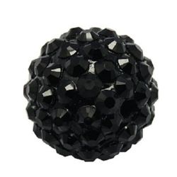 Margele de Shambhala cauciuc plastic 16 mm gaură 2,5 mm negru -4 bucăți
