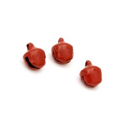 Stoc epuizat. Primeste notificare pe email cand produsul revine in stoc Clopotel metalic 8x6x5 mm gaură 1 mm culoare roșu -50 bucăți