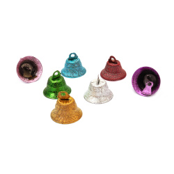 Bell Metal, rough, 17x21 mm, hole 2 mm, Color mix - 10 pieces