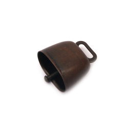 Metal Cowbell for Decoration /  35x35x24 mm / Antique Copper
