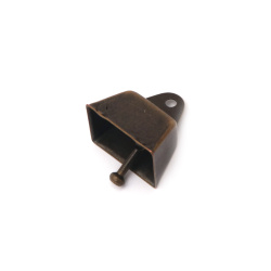 Metal Cow Bell for Decoration / 20x26 mm / Antique Bronze