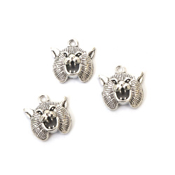 Pandantiv metal 20x19x5 mm orificiu 2 mm culoare argintiu -5 bucăți