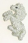 Horse pendant with crystals 80x57x21 mm white
