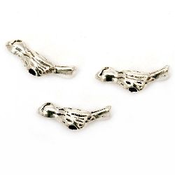 Bead metal bird 12x4x3.5 mm hole 3.5 mm color old silver -20 pieces