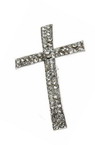 Margele metalică cu cristale forma cruce 35x22 gaură 2 mm culoare albă