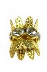 Șaibă metalică cu cristale de coroană 10x8 mm gaură 1 mm culoare aurie