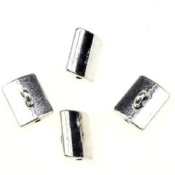 Metal bead with a ring  for handmade jewelry making 12x9 mm hole 1 mm colorsilver white -10 grams -7 pieces