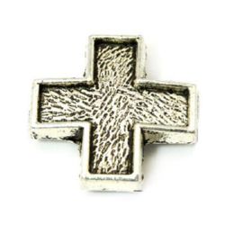 Divider metal cross 15x15x3 mm hole 1 mm color silver - 10 pieces