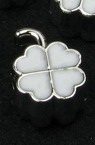CCB Lucky Clover Bead, 17x12x8 mm, Hole: 4 mm, White -5 pieces