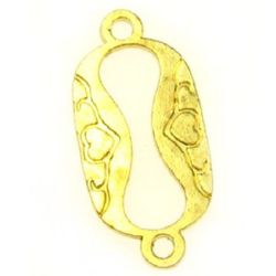 Connecting element 30x18 mm hole 2 mm color gold -10.40 grams -6 pieces