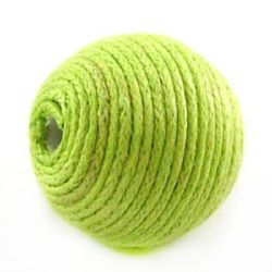 Stoc epuizat. Primeste notificare pe email cand produsul revine in stoc Bila de bumbac acoperita cu 16 mm gaură de 2 mm cordon verde -5 buc