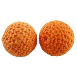 Stoc epuizat. Primeste notificare pe email cand produsul revine in stoc Bila acoperită cu material textil 20 mm orificiu 2 mm portocaliu -5 buc