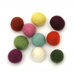Handmade Woolen Felt Ball, 25mm 1 piece