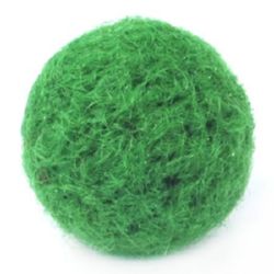 Green Handmade Woolen Felt Ball, 24mm 1 pcs