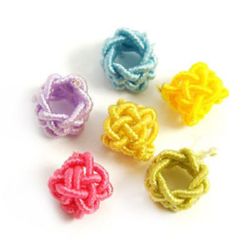 Cord bead for hobby, jewelry making, art ideas 7x5 mm assorted colors - 10 pieces