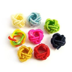 Cord bead for handmade home decor projects 6x5 mm assorted colors - 10 pieces