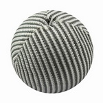 Ball covered with textile 20 mm hole 4 mm white and gray