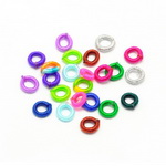 Cord bead 7 mm circle assorted colors - 10 pieces