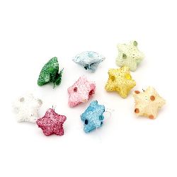 Styrofoam star with Fabric  22 x 10 mm MIX colors