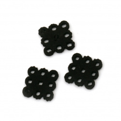 Faux Leather Bead / 10x10x2 mm / Black - 1 piece