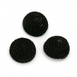 Styrofoam Hemisphere covered with Textile, 20x12 mm, Black -5 pieces