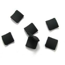 Romb acoperit cu cauciuc cu margele 22,5x29x5 mm Gaură 2 mm Negru -50 gr ~ 25 buc