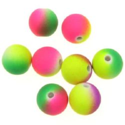 Acrylic ball bead for jewelry making 10 mm hole 2 mm color pastel electric mix - 20 grams ~ 32 pieces