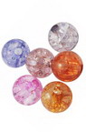 Acrylic Cracked Transparent Ball for Handmade Accessories, 8 mm, Hole: 1 mm, MIX -20 grams ~ 71 pieces