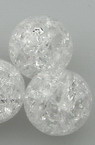 Acrylic Cracked Transparent Ball, 12 mm, Hole: 3 mm -20 grams ~ 19 pieces
