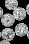 Acrylic Cracked Ball-shaped Bead, 8 mm, Hole: 1 mm, Transparent -20 grams ~ 71 pieces
