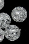 Acrylic Cracked Ball-shaped Bead, 10 mm, Hole: 2 mm, Transparent -20 grams ~ 35 pieces