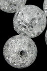 Мънисто кракъл топче 14 мм дупка 2 мм бяло -20 грама ~12 броя