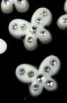 Butterfly for gluing with pebbles 11x9x3 mm type cabochon white - 20 grams ~ 95 pieces